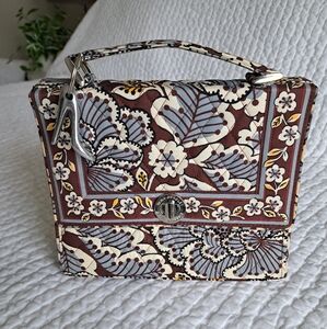 Vera Bradley JULIA Purse Handbag Slate Blooms 9.5" x 8"